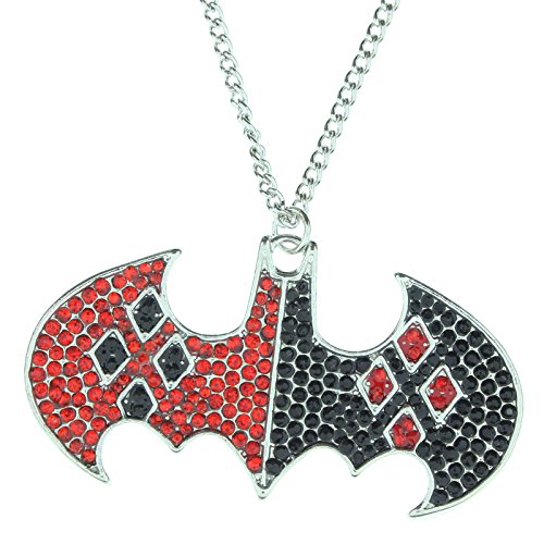 DC Comics Harley Quinn Batman Logo Bling Necklace