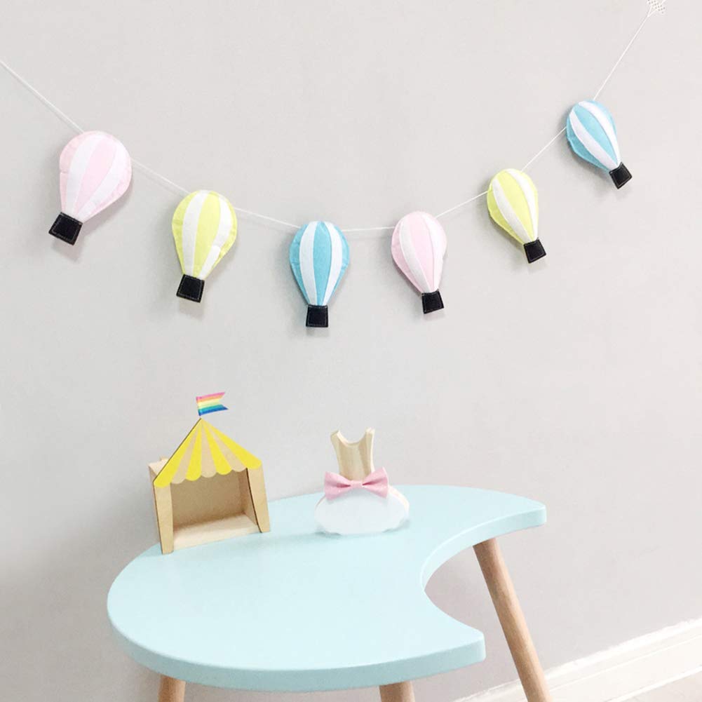 Blue Joizo 1pc Cloth Hot Air Balloon Decoration Cartoon 3d Wall