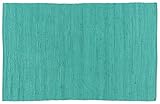 Stitch and Shuttle Chindi Rug, 2 by 3', Solid Turquoise