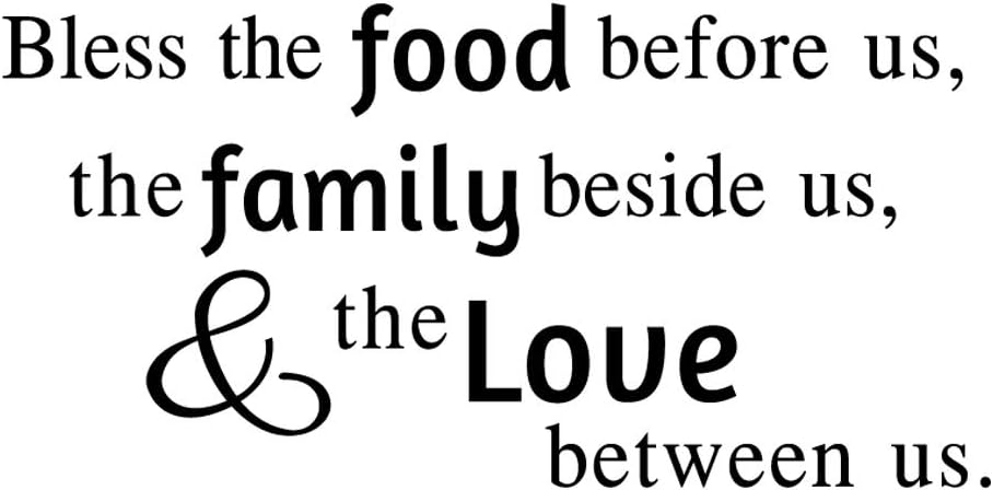 Bless The Food Before Us The Family Beside Us & The Love Between Us Vinyl Wall Decal Quote Lettering Wall Words Handwriting Art Letters Religious Home Decor