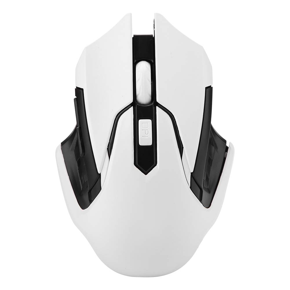 Vipxyc Wireless Gaming Mouse Up to 1200DPI, 2.4GHz No Delay Silent Mouse, Comfortable Grasp, Optical Mouse with USB Receiver, for PC Computer Laptop Gaming Players(White)