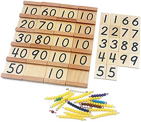 Educational Toy for Kids Simple Version Montessori Wood Seguin Teens and Tens Boards Color Beads Bar Toys for Children Early Childhood Preschool Training (for Child Over 3 Years)