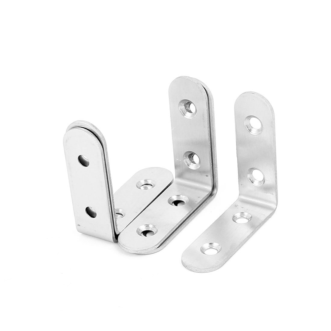 Sourcingmap 5Pcs L Shape 90 Degree Shelf Support Corner Brace Joint Metal Angle Bracket 50mm x 50mm Silver Tone