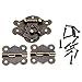 dophee Decorative Box Latch Hasps Clasp and Butterfly Hinges Kit for DIY Jewelry Box Furniture Cabinet Wooden Case, 1Pc Latch Hasps and 2Pcs Vintage Hinges with 14Pcs Screws