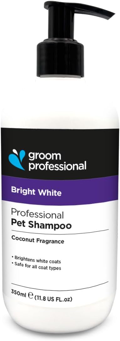 GROOM PROFESSIONAL Bright White Dog Shampoo 350ml Coat Whitening Coconut Oil