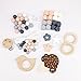 Baby Love Home Silicone Baby Teether Chewable Round Beads Ice Cream Wooden Bird Pacifier Clip Baby Teething Accessories DIY Teething Supplies Newborn Mom Gifts