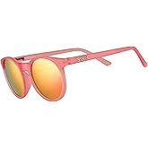 goodr Influencers Pay Double Polarized Round Sunglasses, Small Sized (Circle G), Light Pink Translucent Frame with Pink Reflective Lenses, UV400 Protection, No Slip, No Bounce