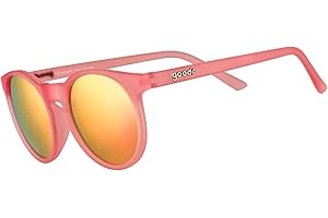 goodr Influencers Pay Double Polarized Round Sunglasses for Men & Women Small Sized (Circle G), Light Pink Translucent Frame with Pink Reflective Lenses, UV400 Protection, No Slip, No Bounce