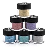 Holographic .008 Fine Glitter - 6 PK Loose Glitter Kit - Solvent Resistant and Great for Nail Art Polish, Gels, Acrylics Supplies Glitter Made in the USA! (10 Gram Jars)
