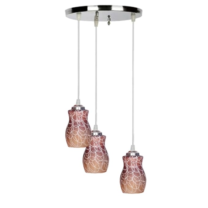 Somil Pendant Ceiling Lamp Set Of Three Lamp Hanging In One Fitting Colorful & Hand Decorative Only From Lakshya Sky