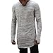 Daxin Mens Hipster T Shirt Hip Hop Basic Longline Crewneck Loose T-shirt Club Tee Tops