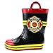 Fireman Kids Firefighter Costume Style Rain Boots (13/1 M US Little Kid, Fire Dept Black)