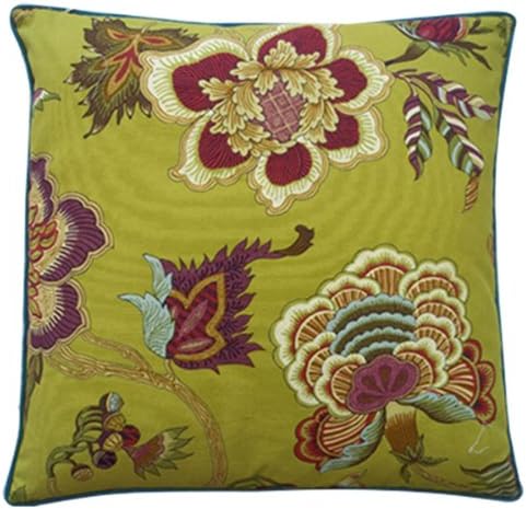 Jiti Jazmine Cotton Square Throw Pillow, 20-Inch, Plum