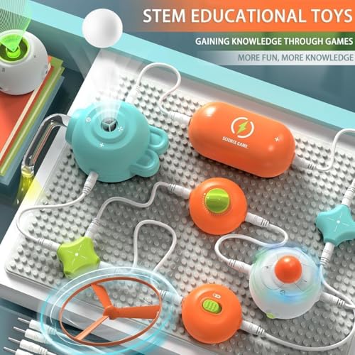 Physical Science Circuit Kits, Snap Circuit Blocks with Classic Base Plate for Electronic Exploration Kit DIY Electronic Blocks Educational Toys for Ages 3+