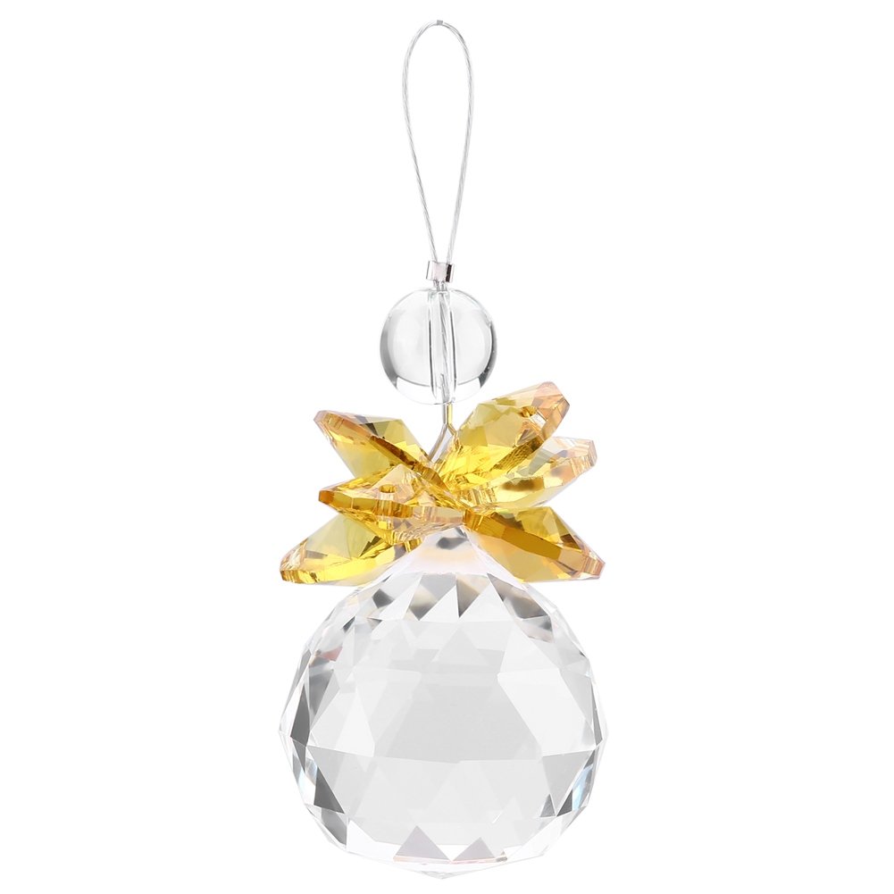 Pack of 2, Clear K9 Crystal ball Suncatcher Pendant Pendant Prisms Pendant of the Wedding Ornaments Christmas Decoration Lemon Tree