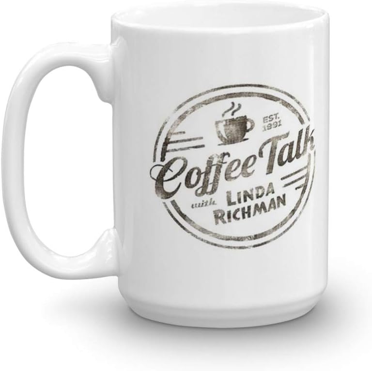 Amazon Com Snl Coffee Talk With Linda Richman 15 Oz White Ceramic Kitchen Dining
