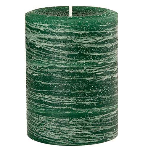 Nordic Candle Rustic Pillar Candle 3x4 Inch Hunter
