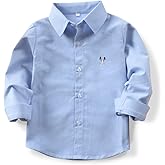 OCHENTA Boys' Long Sleeve Button Down Cute Rabbit Casual Dress Easter Shirt