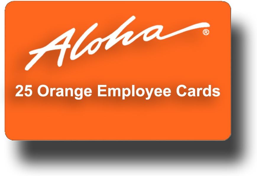 25 Orange Aloha Server Swipe POS Cards