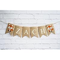 Woodland Party Decor, Woodland Fox Banner, Custom Fox Sign