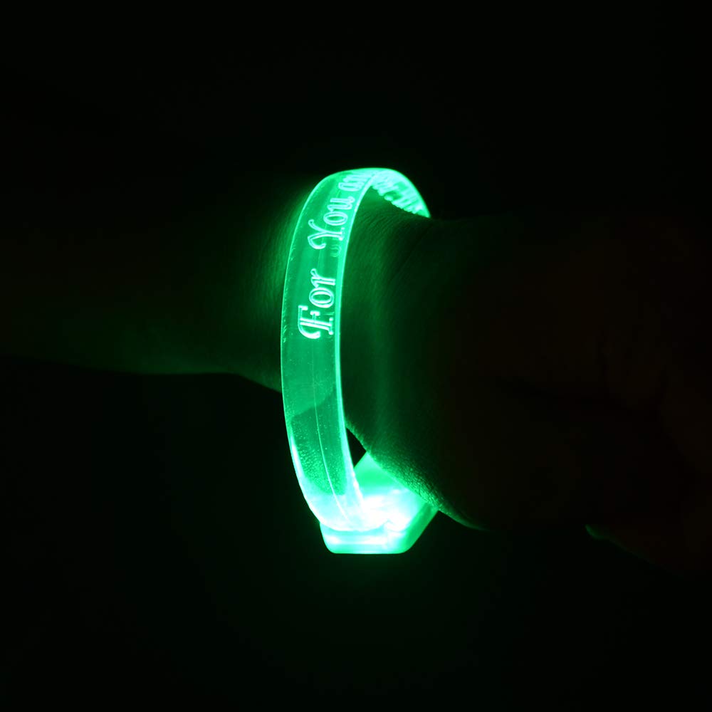 LED Bracelet Sound Activated Light-up Wristband, Adult Size, The Motion and Sound LED Flashing Bracelets React to The Fast Movement and The Beats from The Music