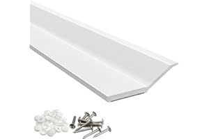 FOSLUOC Garage Door Seal Top and Sides Seal Strip 34FT Rubber Weather Stripping Replacement Soft and Hard Composite, Weatherproofing Universal Sealing (White)