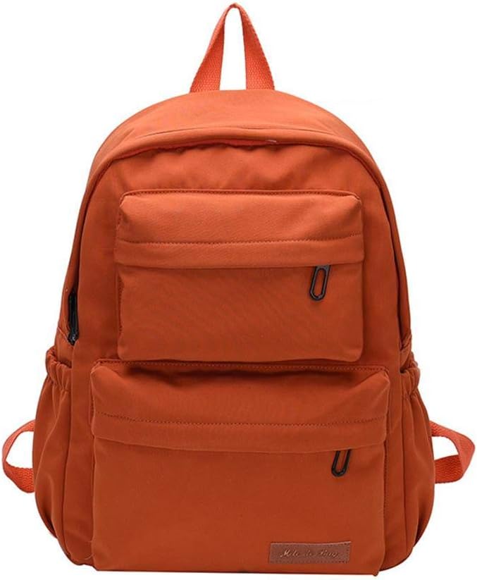 Daliuing 1pcsPU solid color student leisure backpack Oxford cloth material multi-color bagpacks ladies bagbags female college bagpack men's large capacity portable