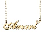 HUAN XUN 18K Gold Plated Name Necklace Amari for