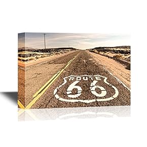 Canvas Wall Art - Route 66 on Sunny Day - Gallery Wrap Modern Home Art | Ready to Hang - 12x18 inches