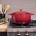 Zelancio Cookware 6-Quart Enameled Cast Iron Dutch Oven Cooking Dish with Self-Basting Lid, Red