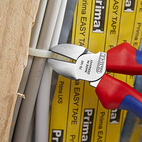 Knipex Seitenschneider verchromt, mit Mehrkomponenten-Hüllen, mit Befestigungsöse zum Anbringen einer Absturzsicherung 160 mm 70 05 160 T – Bild 4