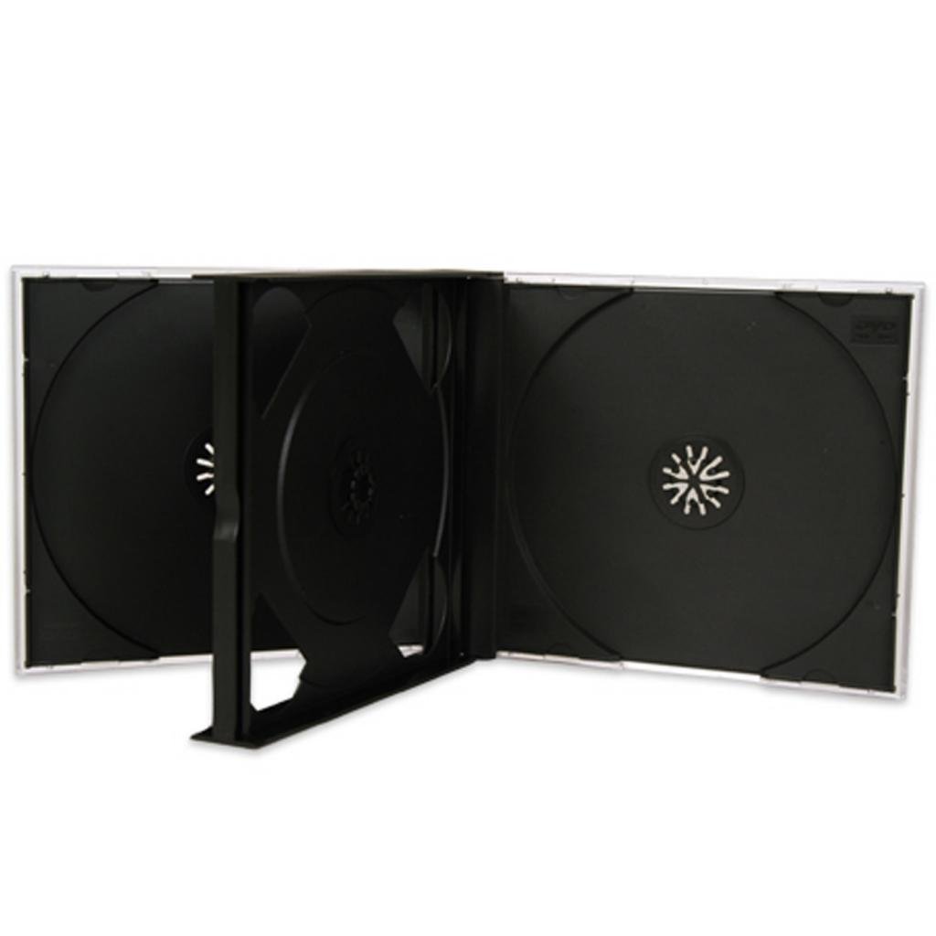 Four Square Media 1 X CD DVD 4 way Jewel Cases 25mm for 4 Disc with Black Tray Pack of 1