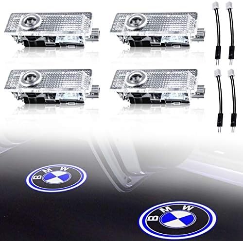 Car Door LED Logo Light Projector Ghost Shadow welcome Lights For BMW 3 5 6 7 Z GT Mini Series Symbol Emblem Courtesy Step Lights Kit Replacement（4-pack)
