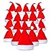 Santa Hat - 20 Pack - Plain Design - Red & White - Wear at A Christmas Party - Perfect Accessory for Santa Claus Costume - Celebrate Xmas with Family & Friends