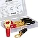 AIRIC 8 Gauge Ring Terminal 5/16 inch Gold Plated Crimp Ring Terminals with Soft Boots Gold Wire Connectors Kit 8-Pack