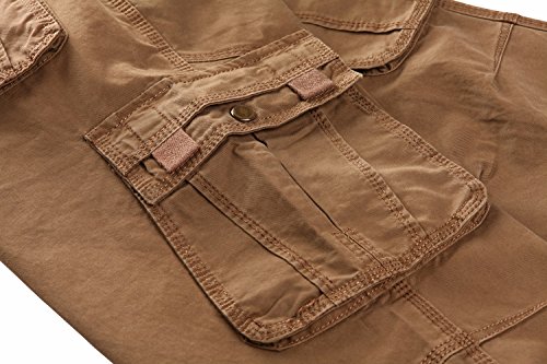 EKLENTSON Men's Cargo Pants Relaxed Fit Cotton Work Pants Multi Pockets Khakis - Thumbnail 5