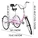 Bkisy Tricycle Adult 24” 1-Speed 3 Wheel Bikes for Adults Three Wheel Bike for Adults Adult Trike Adult Folding Tricycle Foldable Adult Tricycle 3 Wheel Bike Trike for Adults (Pink)thumb 1