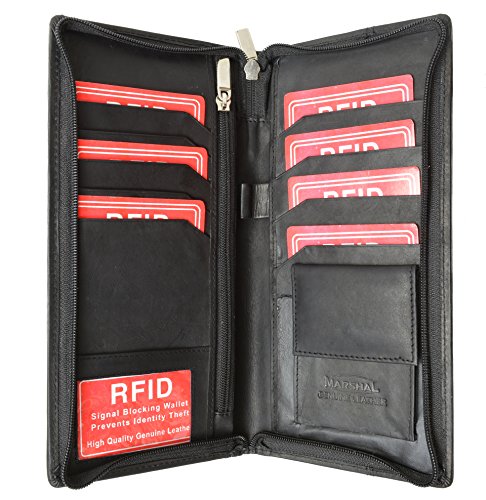 Marshal RFID Blocking Executive Organizer Passport Case (RFID Black)