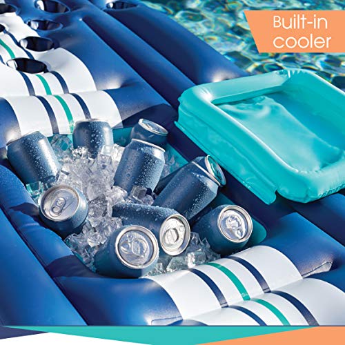 Wembley Inflatable 7 Piece Pool Beer Pong Set Raft Float with Drinks Cooler for Summer Parties, Outdoor Play, Beach, Camping, Road Trips, Vacation, and More