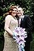 2pc Set: Cascade Bridal Bouquet & Boutonniere W/bling: Royal Blue White - Silk Flowers