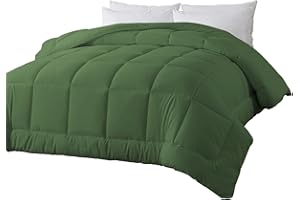 BedTreat Down Alternative Comforter King Duvet Insert with Corner Tabs, All Season Quilted Bed Comforter Box-Stitched King Comforter Green，Machine Washable Microfiber Bedding