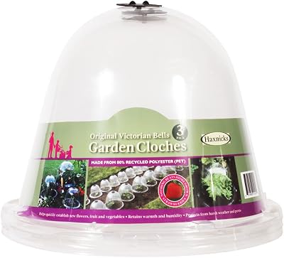 Haxnicks 3x Medium Original Victorian Bell Garden Cloche 34cm Dome