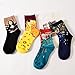 Pack of 4 Womens Cute Famous Painting Art Crew Socks, Funny and Cool 100% Cotton Socks for Women