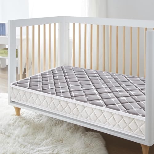 Tiankehan Premium Hypoallergenic Baby Crib Mattress and Toddler Mattress - 52" x 27.6" x 5" - Breathable - Firm Soft - Fits Standard Cribs and Toddler Beds