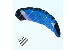 Besra Huge 74inch Dual Line Parachute Stunt Kite with Flying Tools 1.9m Power Parafoil Kitesurfing Training Kites Outdoor Fun Sports (Blue)