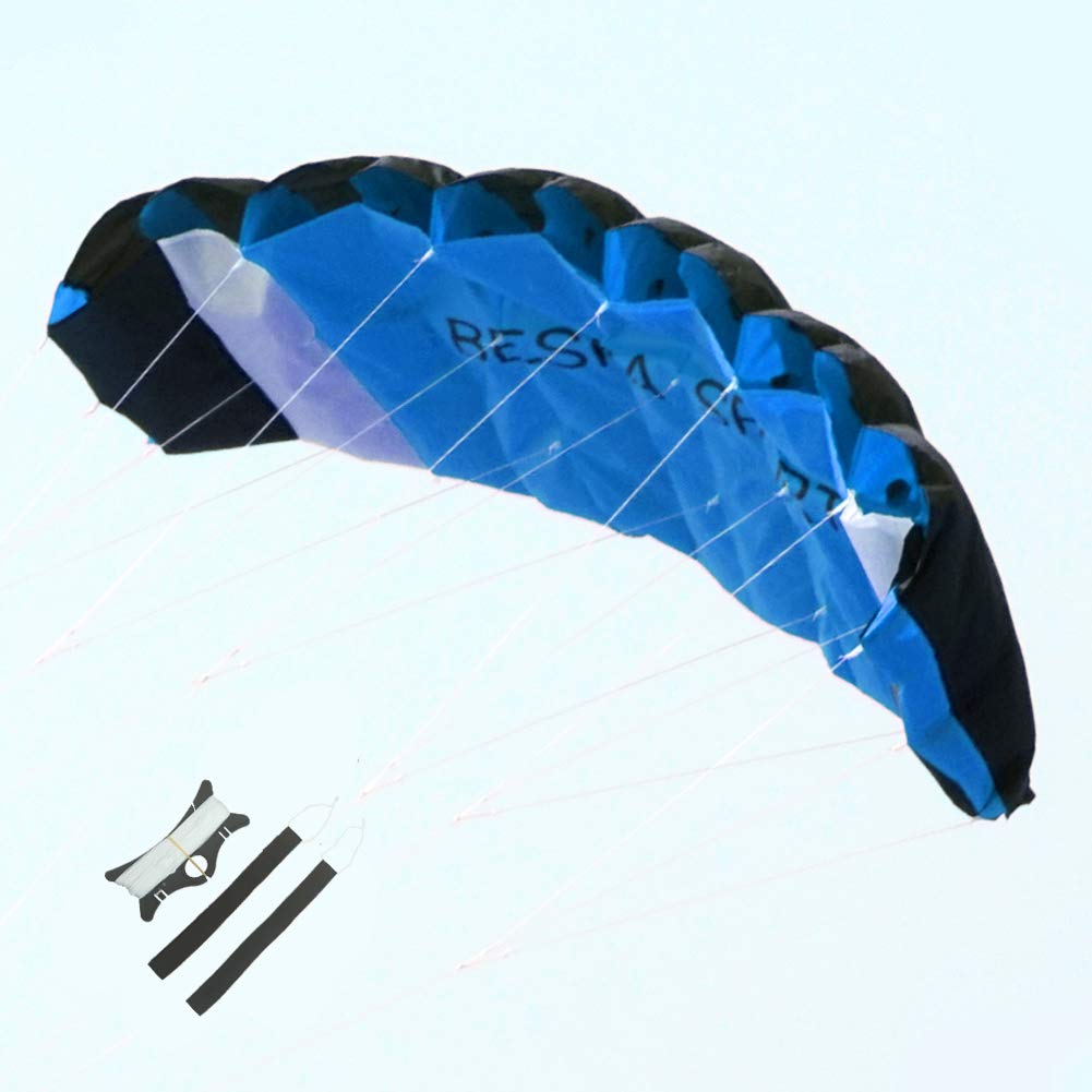 Photo 1 of Besra Huge 74inch Dual Line Parachute Stunt Kite with Flying Tools 1.9m Power Parafoil Kitesurfing Training Kites Outdoor Fun Sports (Blue)