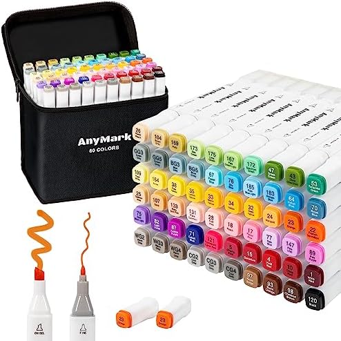 Alkohol Marker, 60 Farben Doppelspitze Alcohol Marker