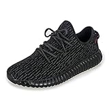 Yasmine Fashion Lightweight Sneakers Unisex Shoes for Couple Men Women All Black 41