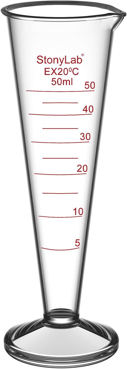 Stonylab 50ml Borosilicate Glass Graduated Cylinder with Wide Mouth and Pour