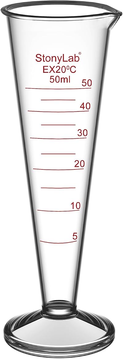 Stonylab 50ml Borosilicate Glass Graduated Cylinder with Wide Mouth and Pour